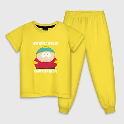 Пижама хлопковая детская ЮЖНЫЙ ПАРК, цвет: желтый