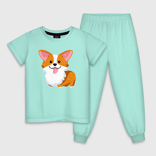 Детская пижама Милый корги / Мятный – фото 1