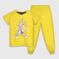 Пижама хлопковая детская Лола и Багз, цвет: желтый