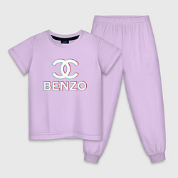 Пижама хлопковая детская BBT BENZO GANG, цвет: лаванда