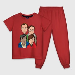 Пижама хлопковая детская The Big Bang Theory Guys, цвет: красный