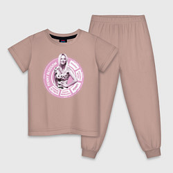 Пижама хлопковая детская Penny, цвет: пыльно-розовый
