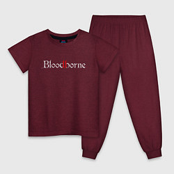 Пижама хлопковая детская Bloodborne, цвет: меланж-бордовый