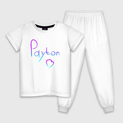 Пижама хлопковая детская PAYTON LOVE цвета белый — фото 1