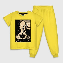 Пижама хлопковая детская Ленин Oko, цвет: желтый