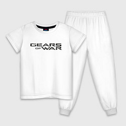 Пижама хлопковая детская Gears, цвет: белый