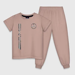 Пижама хлопковая детская MERCEDES-BENZ AMG, цвет: пыльно-розовый