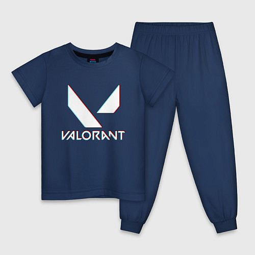 Детская пижама VALORANT GLITCH / Тёмно-синий – фото 1