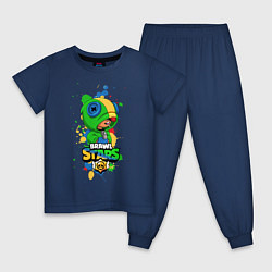 Пижама хлопковая детская Leon Brawl Stars, цвет: тёмно-синий