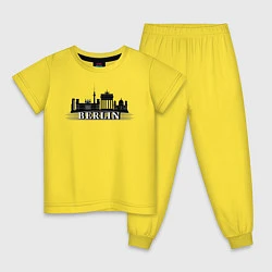 Пижама хлопковая детская Берлин, цвет: желтый