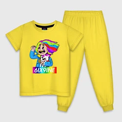 Пижама хлопковая детская 6IX9INE, цвет: желтый