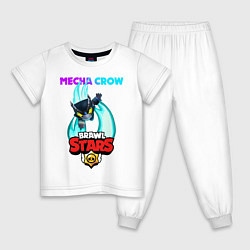 Пижама хлопковая детская BRAWL STARS MECHA CROW, цвет: белый