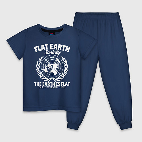 Детская пижама Сообщество Плоской Земли / Тёмно-синий – фото 1