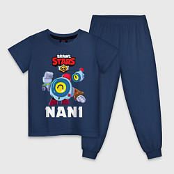 Пижама хлопковая детская BRAWL STARS NANI, цвет: тёмно-синий