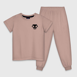 Пижама хлопковая детская Bleach - 11-ый отряд спина, цвет: пыльно-розовый