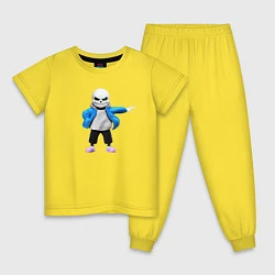 Пижама хлопковая детская Санс Undertale, цвет: желтый