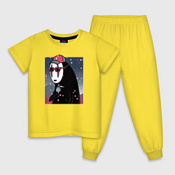 Пижама хлопковая детская Kaonashi, цвет: желтый