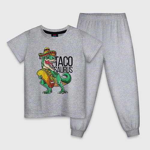 Детская пижама Tacosaurus / Меланж – фото 1