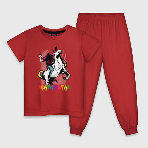 Детская пижама Death Metal Unicorn / Красный – фото 1