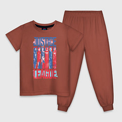 Пижама хлопковая детская Justice League, цвет: кирпичный
