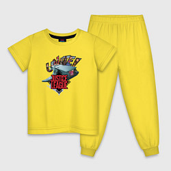 Пижама хлопковая детская Лига справедливости, цвет: желтый