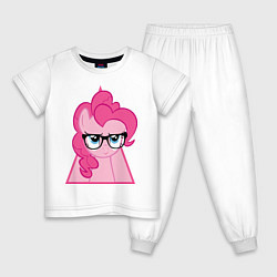 Пижама хлопковая детская Pinky Pie hipster, цвет: белый