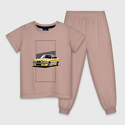 Пижама хлопковая детская BMW E36, цвет: пыльно-розовый