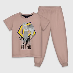 Пижама хлопковая детская Don't blink, цвет: пыльно-розовый