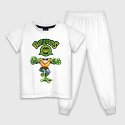 Пижама хлопковая детская Боевые Жабы, цвет: белый