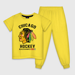 Пижама хлопковая детская CHICAGO BLACKHAWKS NHL, цвет: желтый