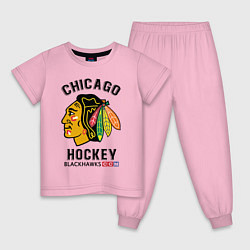 Пижама хлопковая детская CHICAGO BLACKHAWKS NHL, цвет: светло-розовый
