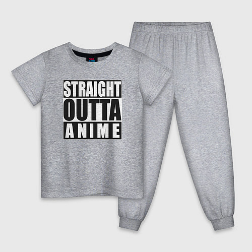 Детская пижама Straight Outta Anime / Меланж – фото 1