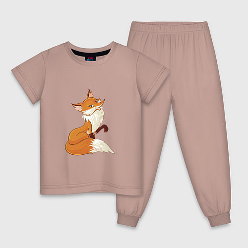Детская пижама Хитрая лиса / Пыльно-розовый – фото 1
