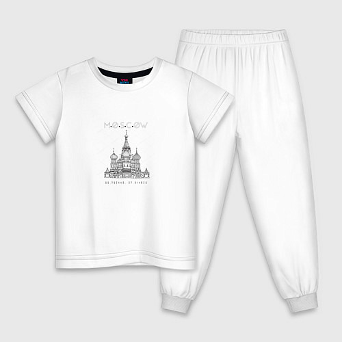 Детская пижама Москва координаты / Белый – фото 1