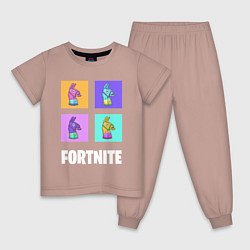 Пижама хлопковая детская Фортнайт поп-ап, цвет: пыльно-розовый