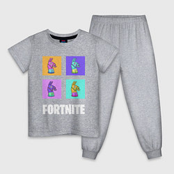 Пижама хлопковая детская Фортнайт поп-ап, цвет: меланж