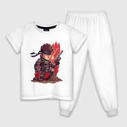 Пижама хлопковая детская Solid Snake, цвет: белый