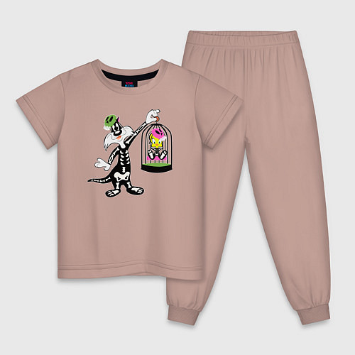Детская пижама Сильвестр и Твити / Пыльно-розовый – фото 1