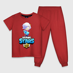 Пижама хлопковая детская BRAWL STARS COLLETE, цвет: красный