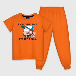 Пижама хлопковая детская Диппер Пайнс, цвет: оранжевый