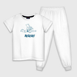 Пижама хлопковая детская Space ranger, цвет: белый