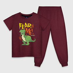 Пижама хлопковая детская Rex, цвет: меланж-бордовый