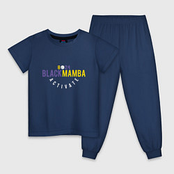 Пижама хлопковая детская Black Mamba, цвет: тёмно-синий