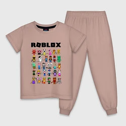 Пижама хлопковая детская ROBLOX PIGGY, цвет: пыльно-розовый