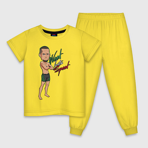Детская пижама Нейт Диас / Желтый – фото 1