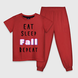 Пижама хлопковая детская Fall Guys, цвет: красный