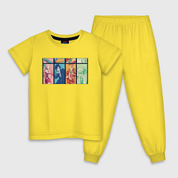 Пижама хлопковая детская Наруто цвета желтый — фото 1