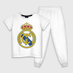 Пижама хлопковая детская Real Madrid FC, цвет: белый