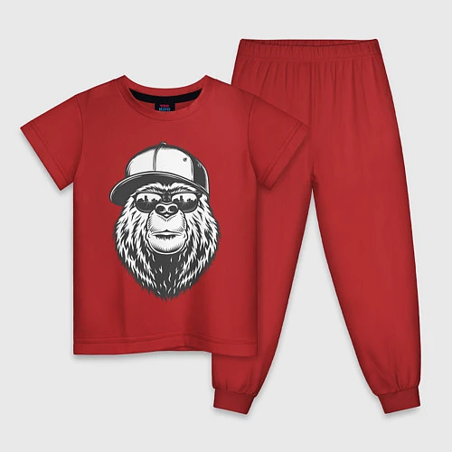 Детская пижама Медведь / Красный – фото 1