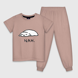 Пижама хлопковая детская Лучше посплю NAH, цвет: пыльно-розовый